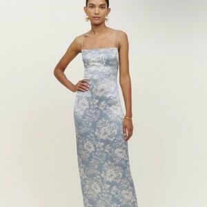 Reformation Light Blue Floral Maxi Dress